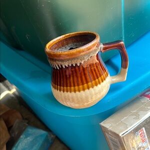 Source Unknown Brown and Cream Mug